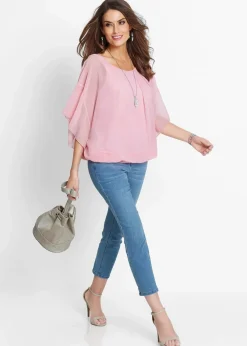 bonprix Blusen & Tuniken|Bekleidung·Jacken & Mäntel^Chiffonbluse mit Untertop indigo