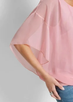 bonprix Blusen & Tuniken|Bekleidung·Jacken & Mäntel^Chiffonbluse mit Untertop indigo