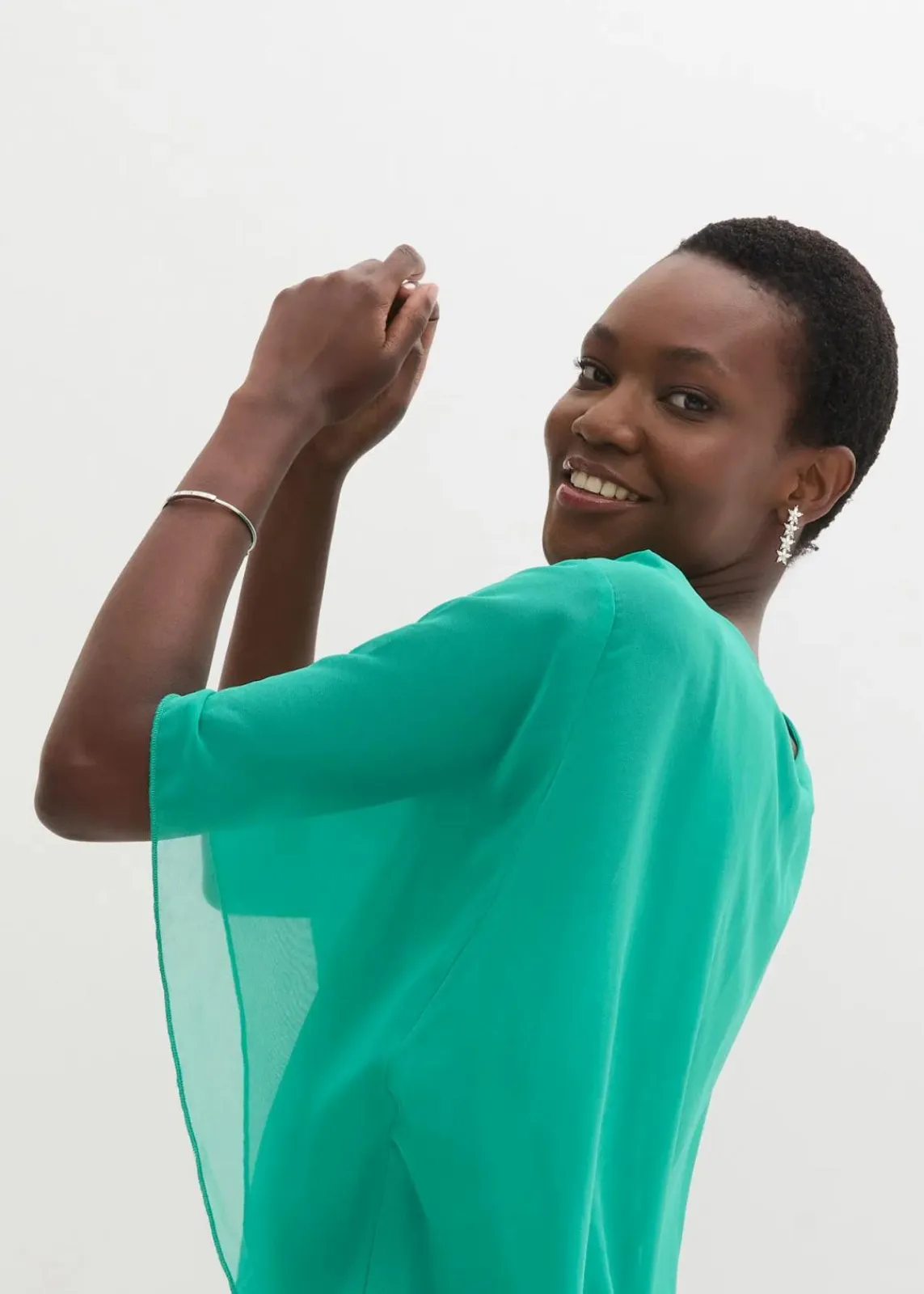 bonprix Blusen & Tuniken|Bekleidung·Jacken & Mäntel^Chiffonbluse mit Untertop jadegrün