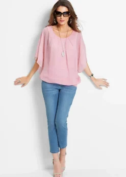 bonprix Bekleidung·Jacken & Mäntel|Blusen & Tuniken^Chiffonbluse mit Untertop puderrosa