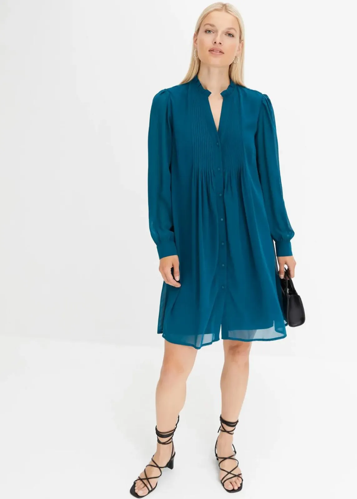bonprix Nachhaltigere Materialien|Kleider^Chiffonkleid petrol