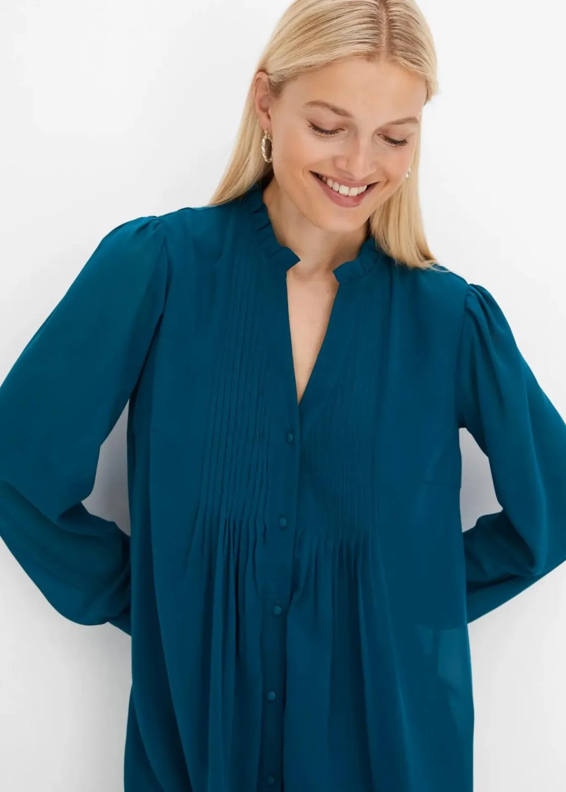 bonprix Nachhaltigere Materialien|Kleider^Chiffonkleid petrol