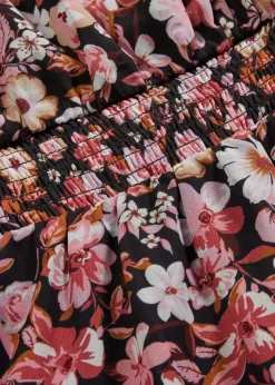 bonprix Kleider|Bekleidung·Pullover & Strickjacken^Chiffonkleid schwarz geblümt