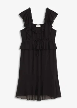 bonprix Kleider|Bekleidung·Pullover & Strickjacken^Chiffonkleid in A-Linie schwarz