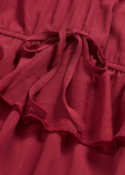 bonprix Bekleidung·Pullover & Strickjacken|Kleider^Chiffonkleid in A-Linie pflaumenrot