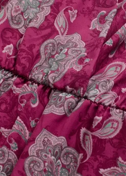 bonprix Bekleidung·Pullover & Strickjacken|Kleider^Chiffonkleid mit Paisley-Druck dunkelfuchsia/mint/blütenpink paisley