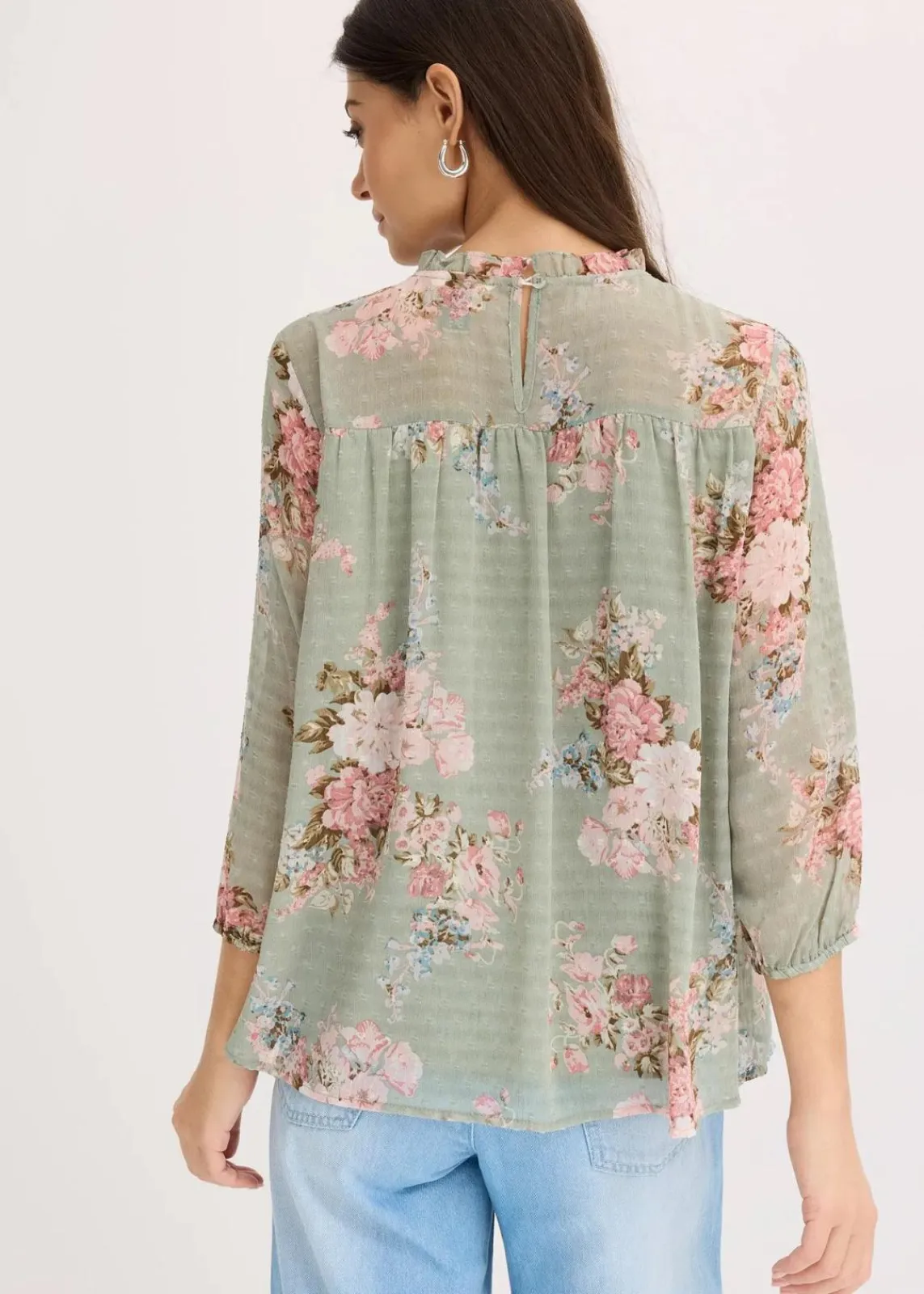 bonprix Bekleidung·Jacken & Mäntel|Blusen & Tuniken^Chiffon-Tunika hellschilf geblümt