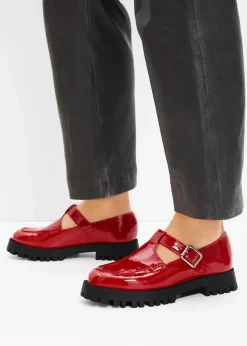 bonprix Sommerschuhe|Slipper & Halbschuhe^Chunky Loafer mit Cut-Outs rot