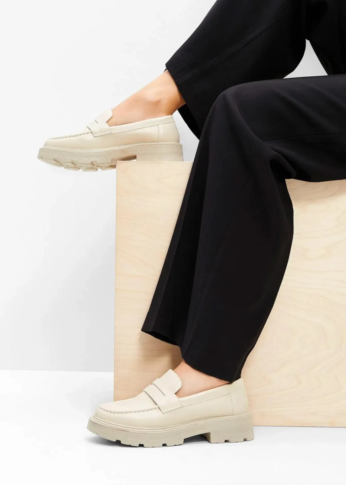 bonprix Sommerschuhe|Loafer^Chunky Loafer mit leichter Sohle beige