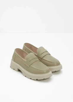 bonprix Sommerschuhe|Loafer^Chunky Loafer mit leichter Sohle rauchkhaki
