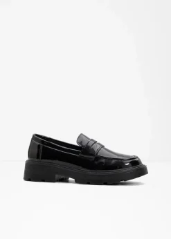 bonprix Sommerschuhe|Loafer^Chunky Loafer mit leichter Sohle schwarz lack