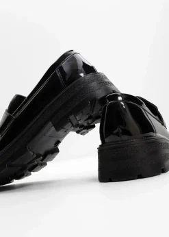 bonprix Sommerschuhe|Loafer^Chunky Loafer mit leichter Sohle schwarz lack