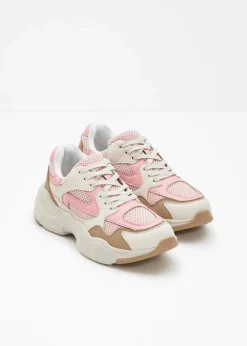 bonprix Sneaker^Chunky Sneaker mit leichter Sohle natur/softrosa/grünbeige