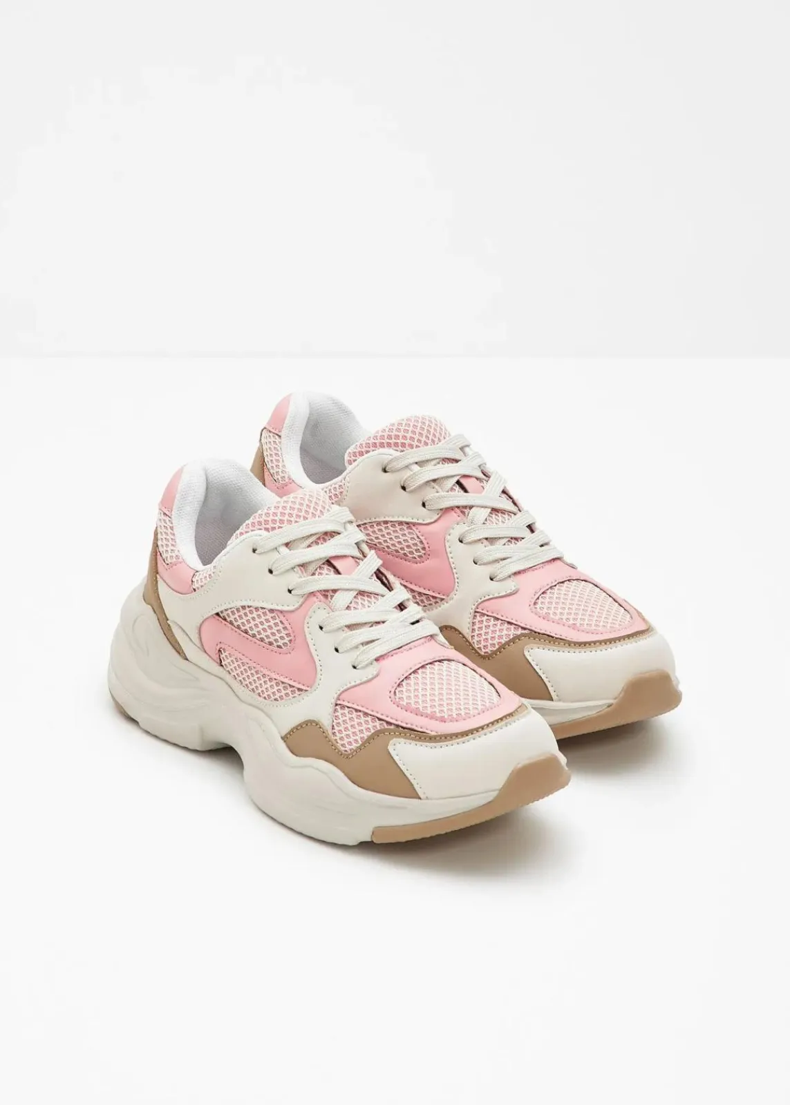 bonprix Sneaker^Chunky Sneaker mit leichter Sohle natur/softrosa/grünbeige