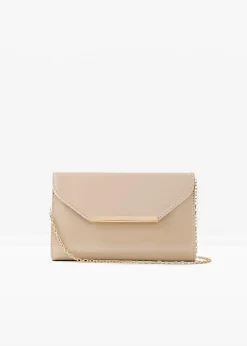 bonprix Taschen|Festliche Mode^Clutch in Lackoptik kreidebeige