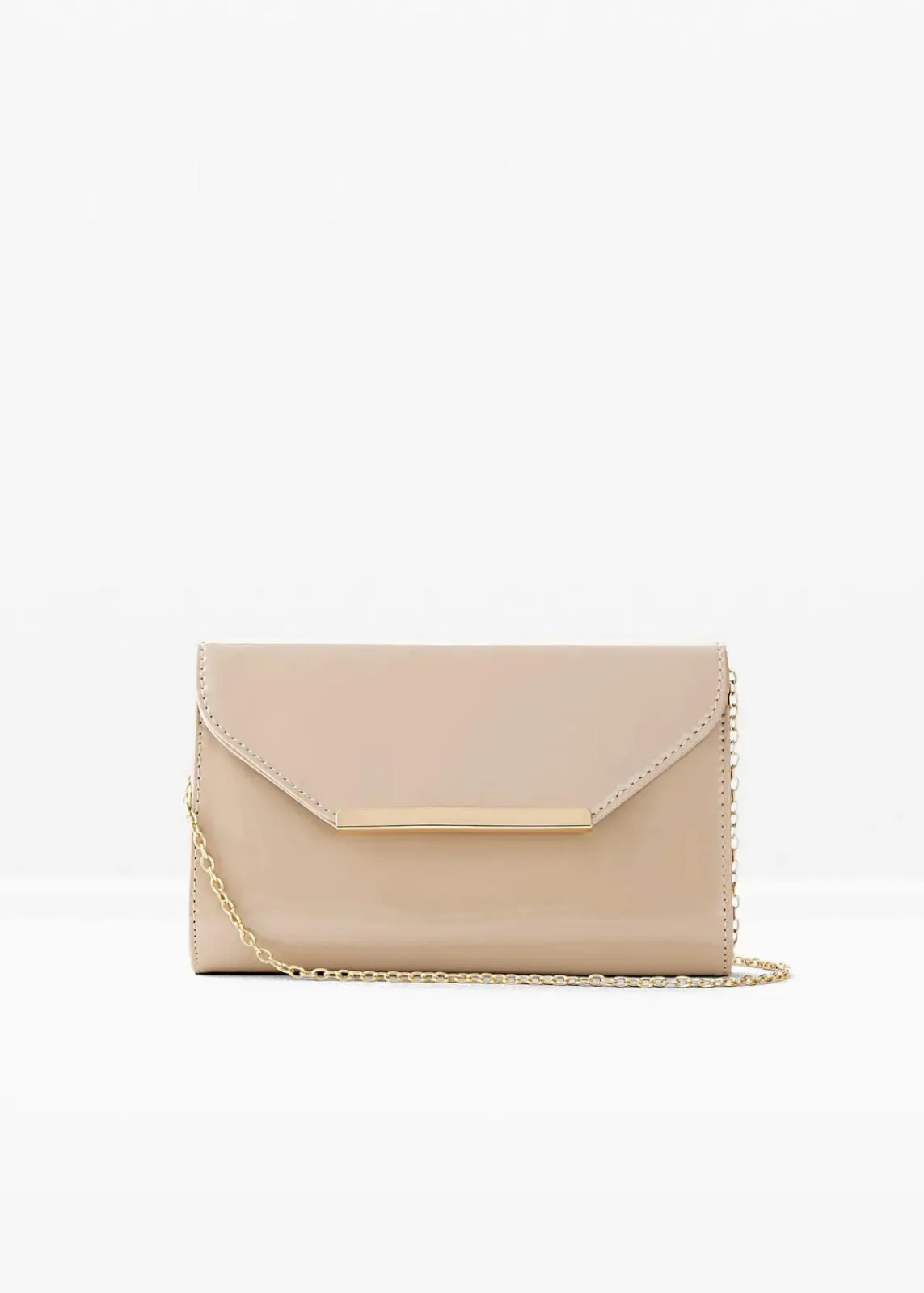 bonprix Taschen|Festliche Mode^Clutch in Lackoptik kreidebeige