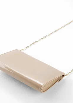 bonprix Taschen|Festliche Mode^Clutch in Lackoptik kreidebeige