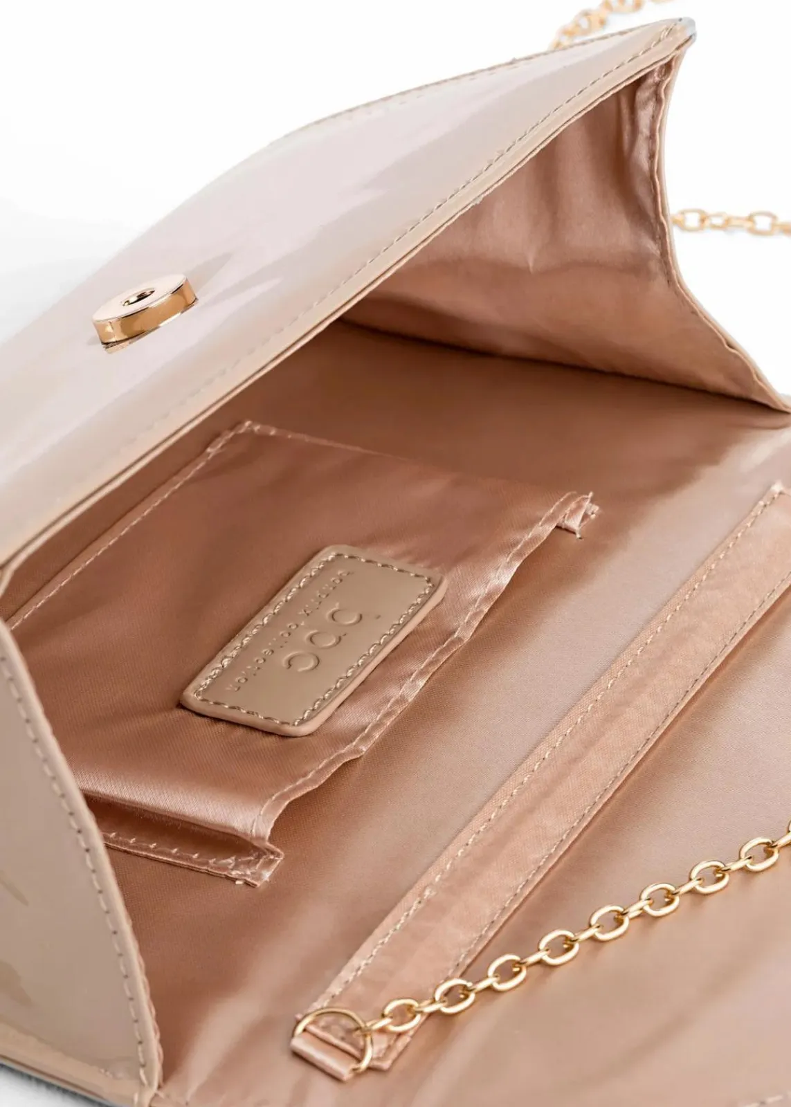 bonprix Taschen|Festliche Mode^Clutch in Lackoptik kreidebeige