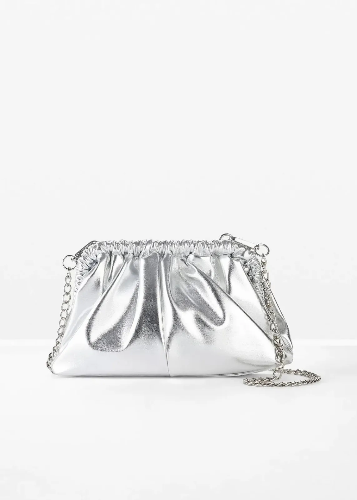 bonprix Taschen|Festliche Mode^Clutch mit abnehmbarem Taschengurt silber metallic