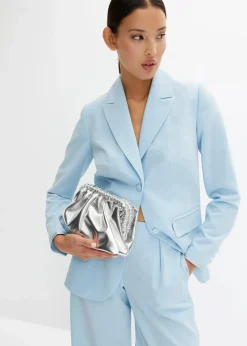 bonprix Taschen|Festliche Mode^Clutch mit abnehmbarem Taschengurt silber metallic