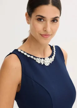 bonprix Bekleidung·Pullover & Strickjacken|Festliche Mode^Cocktailkleid mit Strassapplikation dunkelblau
