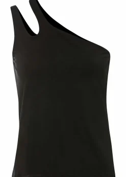 bonprix Shirts & Tops|Nachhaltigere Materialien^Cold-Shoulder Top mit Bio-Baumwolle schwarz