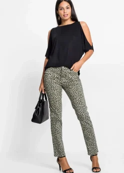 bonprix Shirts & Tops|Nachhaltigere Materialien^Cold-Shoulder-Shirt aus Viskose schwarz