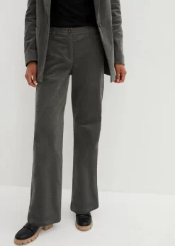 bonprix Bekleidung·Kleider|Nachhaltigere Materialien^Cordhose aus Bio-Baumwolle mit Stretch dunkelgrau
