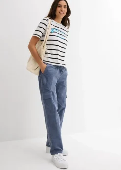bonprix Bekleidung·Kleider|Hosen^Cordhose im Barrel-Shape rauchblau