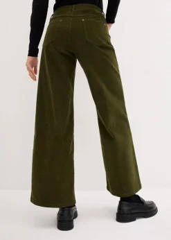 bonprix Hosen|Bekleidung·Kleider^Cordhose im Marlene-Stil dunkeloliv