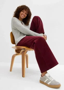bonprix Hosen|Bekleidung·Kleider^Cordhose im Marlene-Stil dunkelbeere