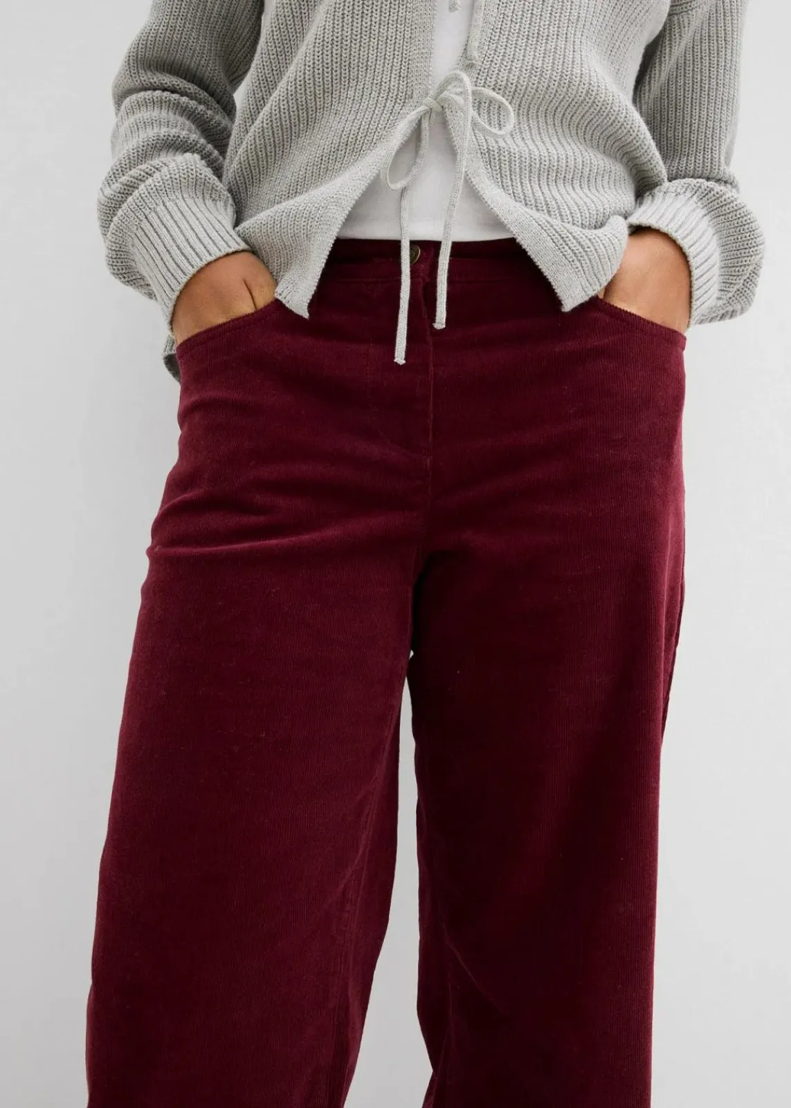 bonprix Hosen|Bekleidung·Kleider^Cordhose im Marlene-Stil dunkelbeere