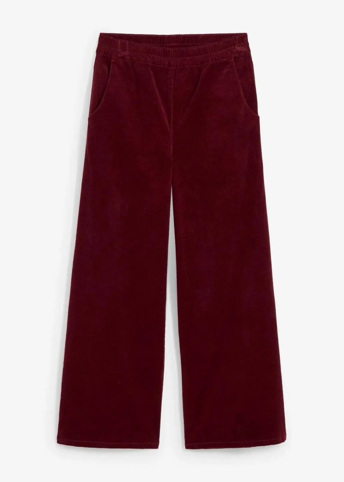 bonprix Hosen|Bekleidung·Kleider^Cordhose mit Bequembund, High Waist dunkelbeere