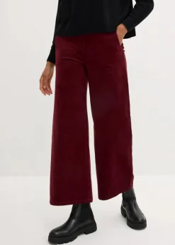 bonprix Hosen|Bekleidung·Kleider^Cordhose mit Bequembund, High Waist dunkelbeere