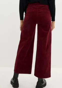 bonprix Hosen|Bekleidung·Kleider^Cordhose mit Bequembund, High Waist dunkelbeere