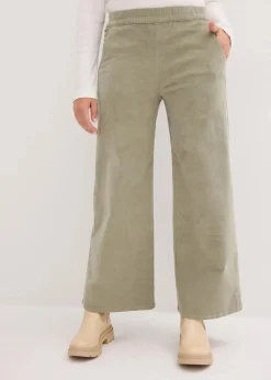 bonprix Bekleidung·Kleider|Hosen^Cordhose mit Bequembund, High Waist seegras