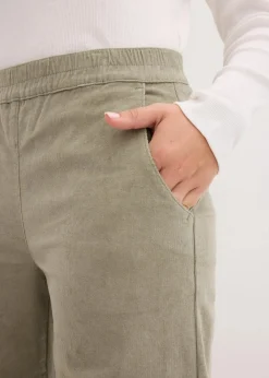 bonprix Bekleidung·Kleider|Hosen^Cordhose mit Bequembund, High Waist seegras