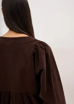 bonprix Kleider|Bekleidung·Pullover & Strickjacken^Cordkleid aus Baumwolle dunkelbraun