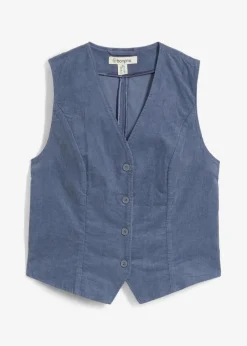 bonprix Jacken & Mäntel|Nachhaltigere Materialien^Cord-Weste rauchblau
