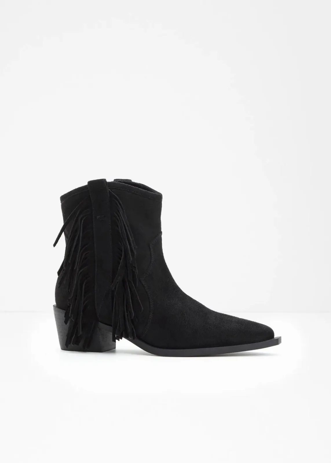 bonprix Stiefeletten^Cowboy-Boots mit Fransen schwarz
