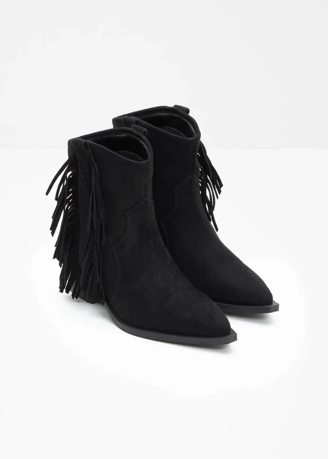 bonprix Stiefeletten^Cowboy-Boots mit Fransen schwarz