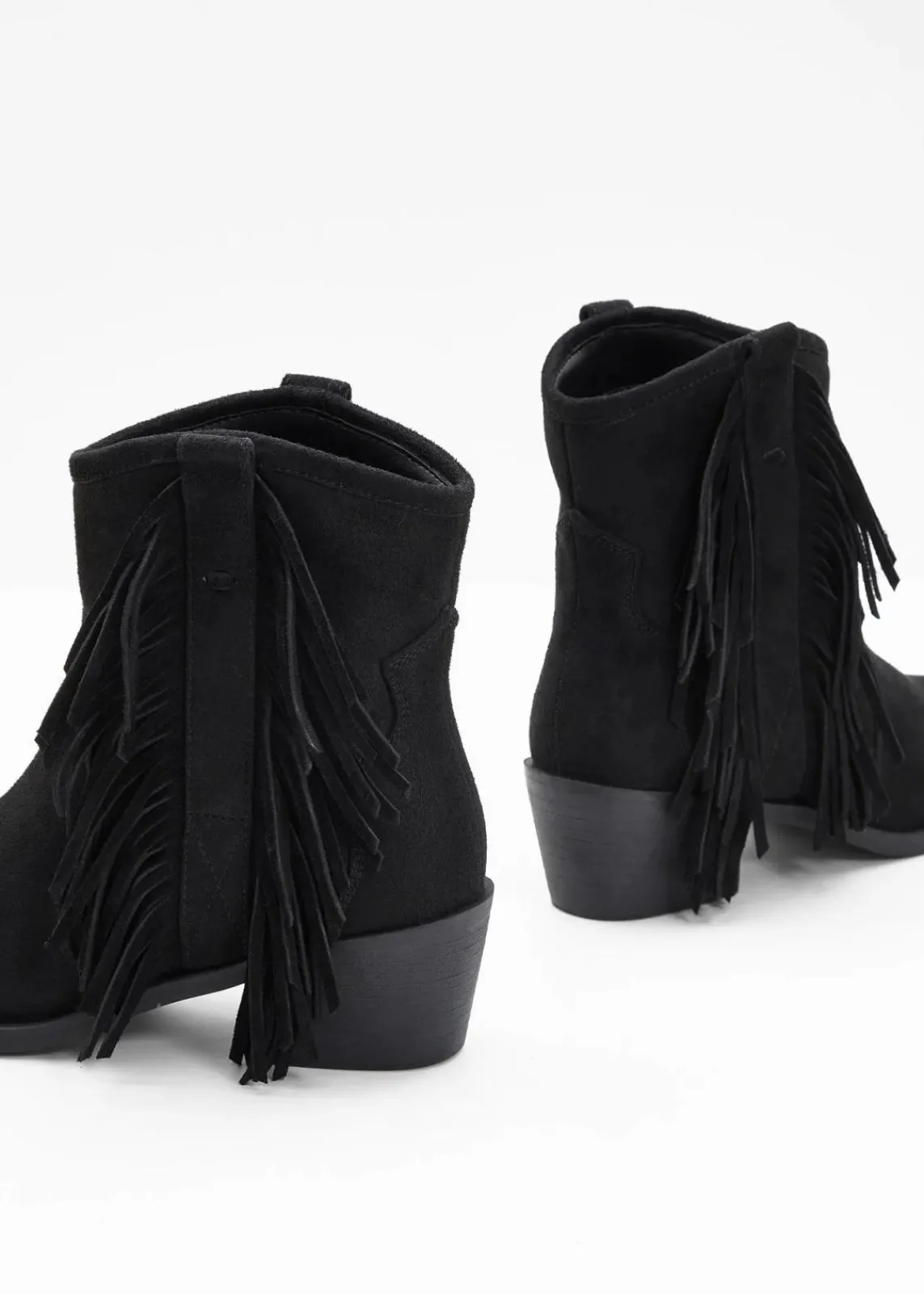 bonprix Stiefeletten^Cowboy-Boots mit Fransen schwarz
