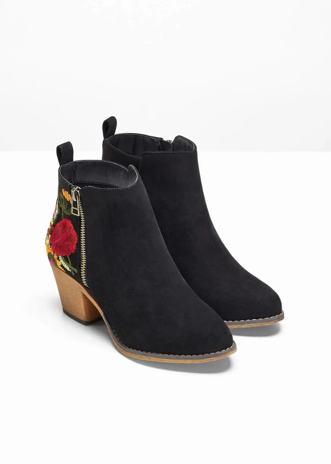 bonprix Stiefeletten|Schuhe & Accessoires In Spezialgrößen·Schuhe In Übergröße^Cowboy-Boots mit Stickerei schwarz