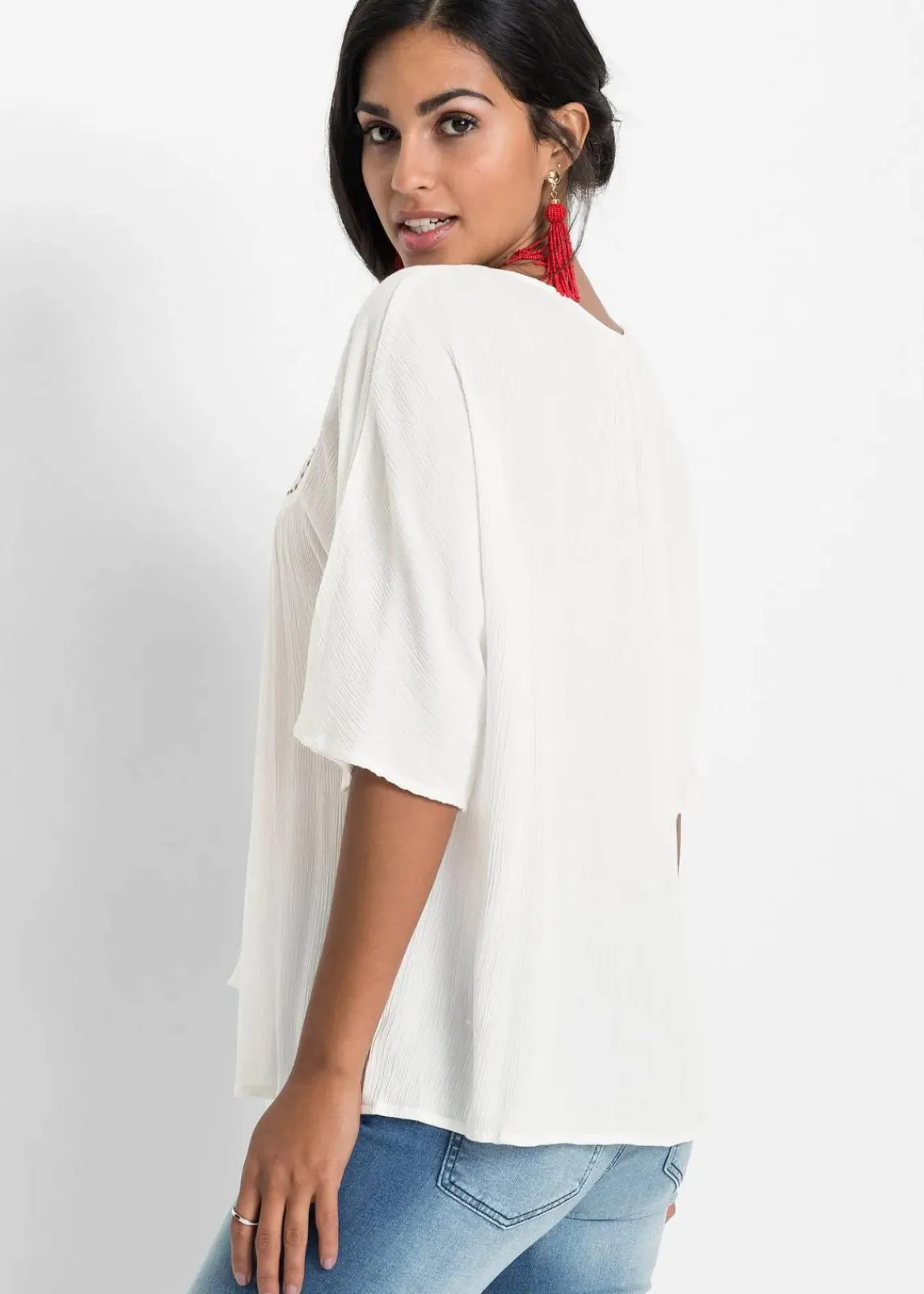 bonprix Bekleidung·Jacken & Mäntel|Blusen & Tuniken^Crincle- Tunika aus softer Viskose wollweiß