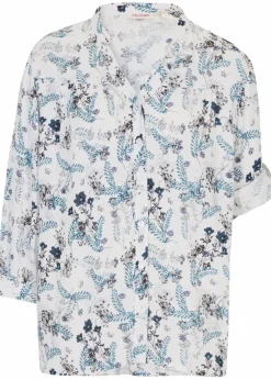 bonprix Bekleidung·Jacken & Mäntel|Blusen & Tuniken^Crinkle-Bluse aus fließender Viskose wollweiß geblümt