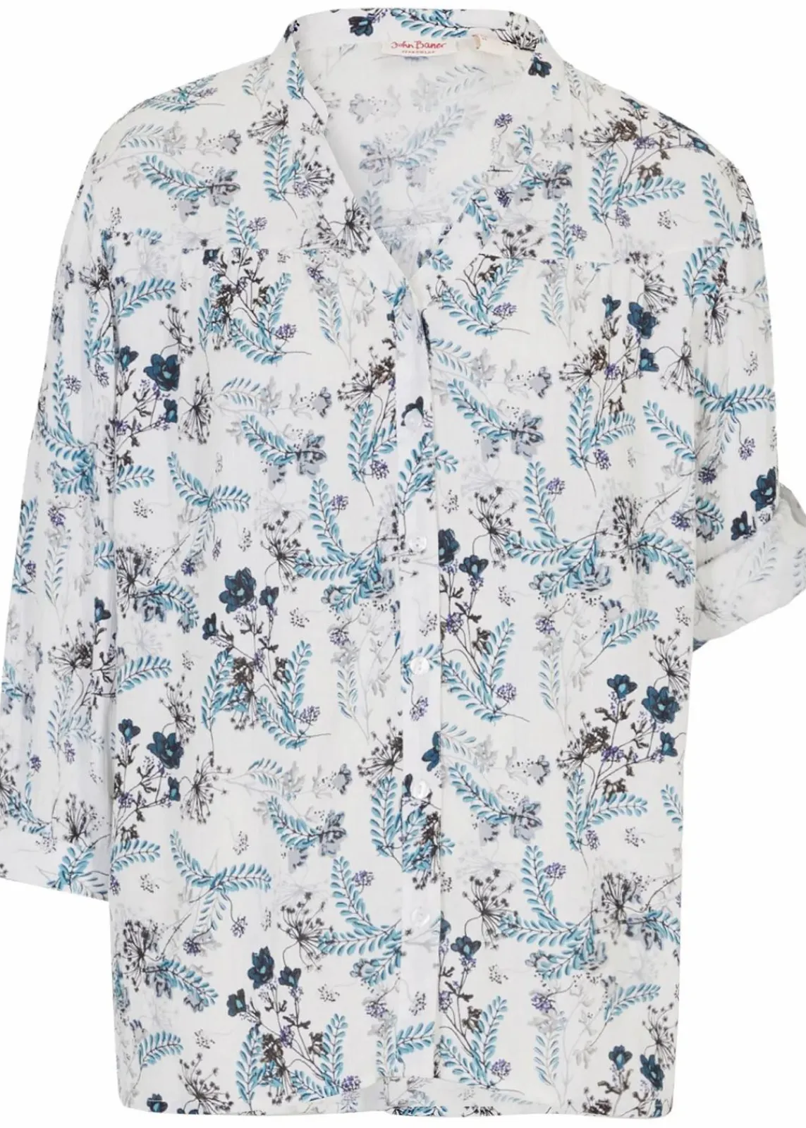bonprix Bekleidung·Jacken & Mäntel|Blusen & Tuniken^Crinkle-Bluse aus fließender Viskose wollweiß geblümt