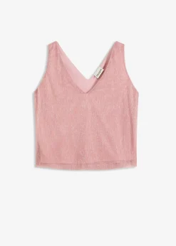 bonprix Shirts & Tops^Cropped Top mit tiefem Ausschnitt rosenquarz/silber