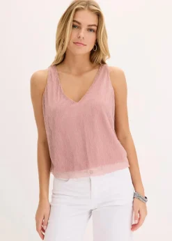 bonprix Shirts & Tops^Cropped Top mit tiefem Ausschnitt rosenquarz/silber