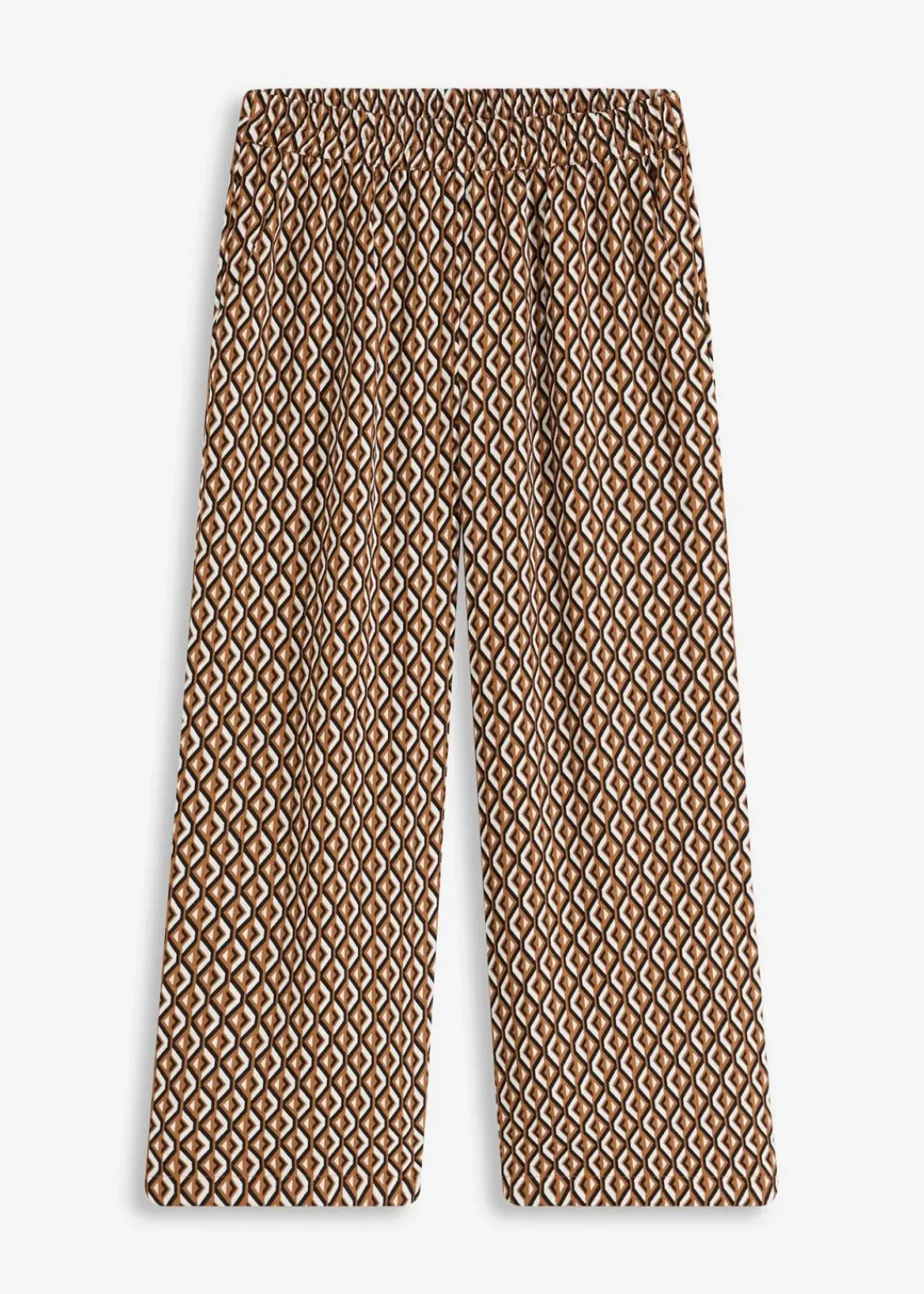bonprix Bekleidung·Kleider|Nachhaltigere Materialien^Culotte mokkabraun/schwarz graphisch bedruckt