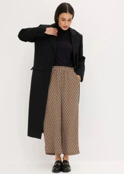 bonprix Bekleidung·Kleider|Nachhaltigere Materialien^Culotte mokkabraun/schwarz graphisch bedruckt